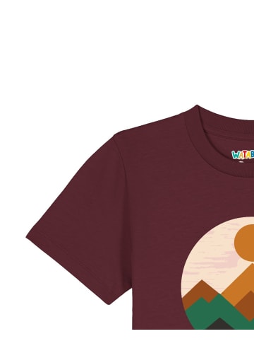wat? Apparel T-Shirt Geometric Landscape 2 in Weinrot
