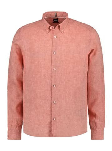 BOSS Knopfleiste Langarmshirt für Damen in koralle