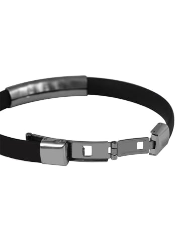Adeliás Unisex Armband – Armreif aus Kautschuk Ø 6,5 cm cm in schwarz
