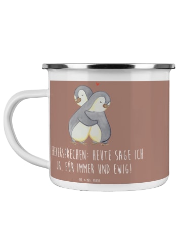 Mr. & Mrs. Panda Pott Eheversprechen für immer mit Spruch in Braun Pastell