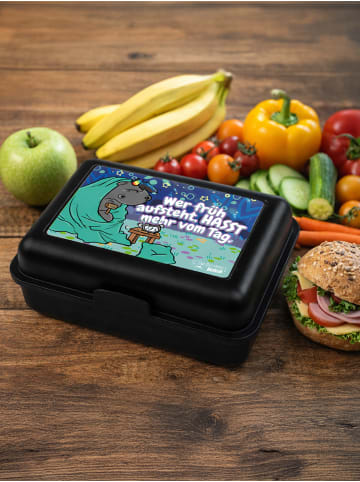 Pummeleinhorn Grummeleinhorn Brotdose mit Trennwand Frühaufsteher Pummeleinhorn in schwarz