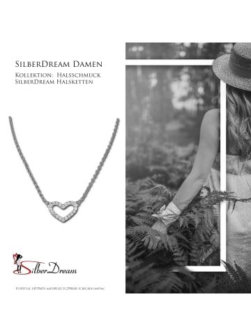 SilberDream 925 Silber Damen SilberDream Halsketten Herz  ca. 42cm + 5cm Verlängerung