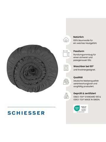 Schiesser Spannbettlaken Jessi in Dunkelgrau