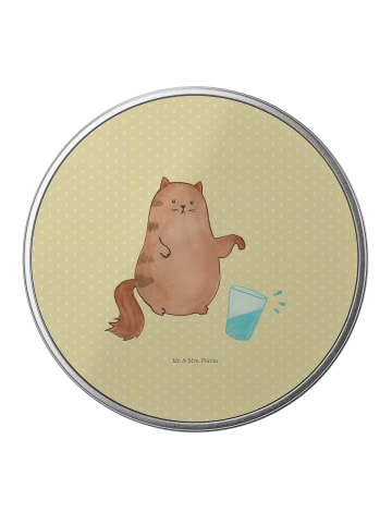 Mr. & Mrs. Panda Dose Katze Wasserglas ohne Spruch in Gelb Pastell