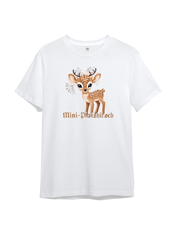 PAULGOS Kinder T-Shirt, Mini Platzhirsch (klein) in Weiss