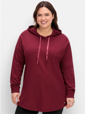 sheego Kapuzensweatshirt in weinrot