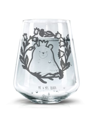 Mr. & Mrs. Panda Tumbler Glas Bär Königin ohne Spruch in Transparent
