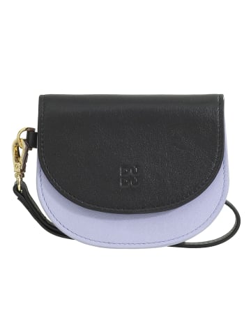 DuDu Madagascar Kreditkartenetui Leder 11 cm in black-lavander