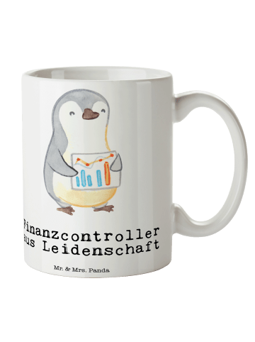 Mr. & Mrs. Panda Tasse Finanzcontroller Leidenschaft mit Spruch in Weiß