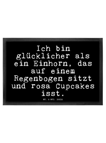 Mr. & Mrs. Panda Schmutzfangmatte Ich bin glücklicher als... mit... in Schwarz