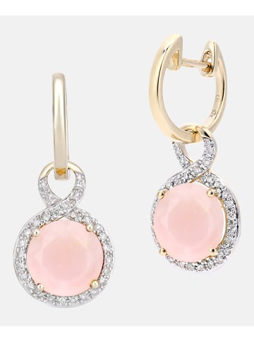 Diamant L'éternel Creolen aus 375 Gelbgold mit Diamant mit Opal