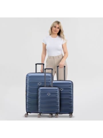 Delsey Meteor 4 Rollen Kofferset 3-teilig mit Dehnfalte in blue