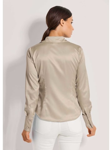 MADELEINE Hemdbluse mit glänzendem Finish in kiesel