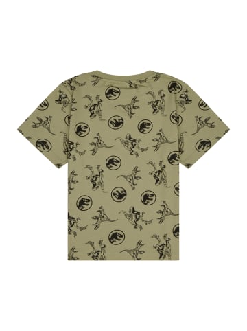 Jurassic World T-Shirt kurzarm Jurassic World All Over Raptors in Grün