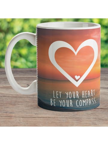 Mr. & Mrs. Panda Kindertasse Herz mit Spruch in Sonnenuntergang