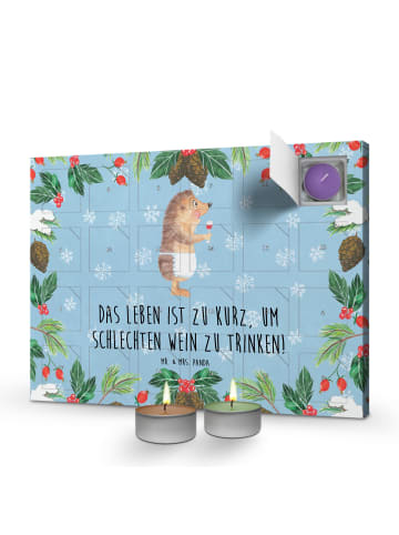 Mr. & Mrs. Panda Duftkerzen Adventskalender Igel Wein mit Spruch in Eisblau