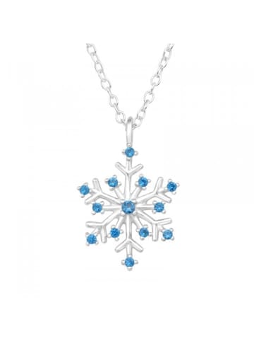 Alexander York Kette mit Anhänger SCHNEEFLOCKE Zirkonia topaz in 925 Silber - 2-tlg. in silber