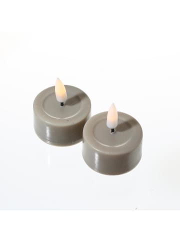 Deluxe Homeart 2x LED Teelichter Mia flackernd mit Batterien D: 4,1cm in sand