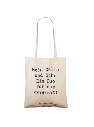 Mr. & Mrs. Panda Shopping Tasche Spruch Zeichenllo Duo mit Spruch in Creme