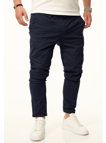 DAILY COTTON Chinohose - im CROPPED Slim-Fit Stil als Stoffhose in Navy