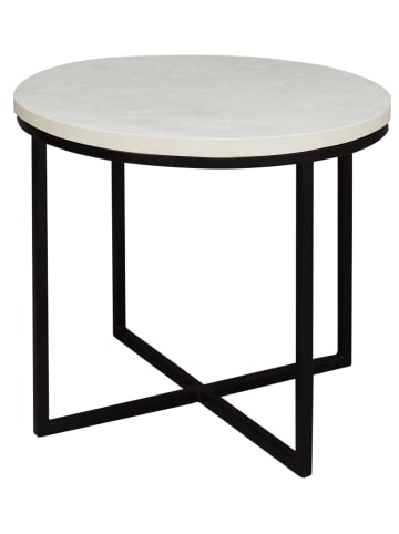 58 aufm Kessel COUCHTISCH Rund Elesa 3 60x51x60 Holzwerkstoff Schwarz/Keramik weiß