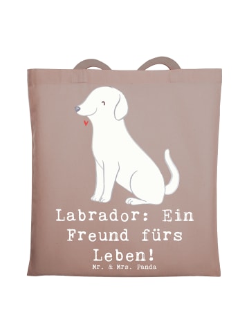 Mr. & Mrs. Panda Tasche Labrador Freund mit Spruch in Braun Pastell