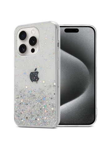 cadorabo Hülle für Apple iPhone 15 PRO MAX Glitter in Transparent mit Glitter