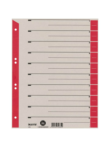 Leitz Trennblatt 16520025 DIN A4 230g Karton rot 100 Stück