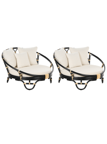 Beliani 2er-Set Sonneninsel ROSSANO in Schwarz/Beige