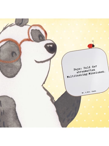 Mr. & Mrs. Panda Untersetzer für Gläser Spruch Papa Held mit Spruch in Weiß