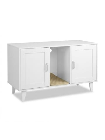 relaxdays Katzenschrank in Weiß - (B)120 x (H)65 x (T)52 cm
