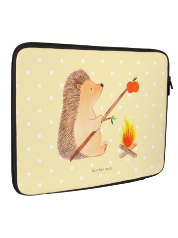 Mr. & Mrs. Panda Laptop Tasche Igel Grillen ohne Spruch in Gelb Pastell