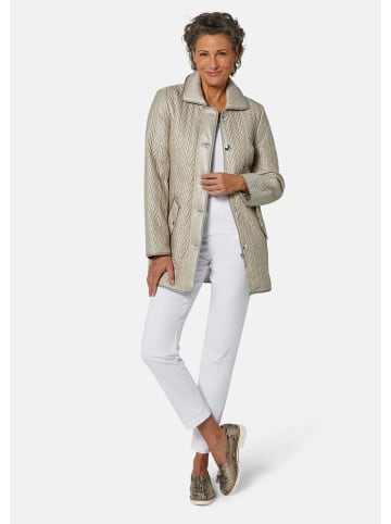 GOLDNER Kurzgröße:  Longjacke mit außergewöhnlicher Steppung in beige / helltaupe