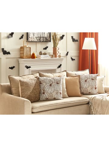 Beliani 2er-Set Dekokissen GOURD in Beige/Weiß/Braun