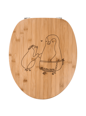 Mr. & Mrs. Panda WC Brille Pinguin mit Kind ohne Spruch in Transparent