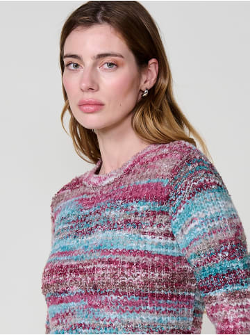 KOROSHI Women's boucle knit striped jersey in bunt