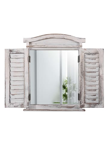 MCW Wandspiegel mit Fensterläden, Weiß shabby