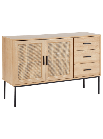 Beliani Sideboard PASCO in Braun/Schwarz - (W) 120 x (H) 77 x (L) 39 cm