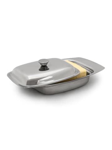 relaxdays Butterdose in Silber - 250 g Butter