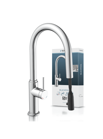 Franz Joseph Schütte BLACKPOOL Spültischarmatur, Chrom, mit herausziehbarem Auslauf