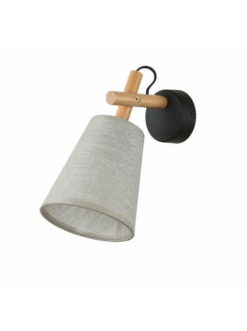 Licht-Erlebnisse Wandlampe in Holz hell Greige (Grau-Beige) Schwarz