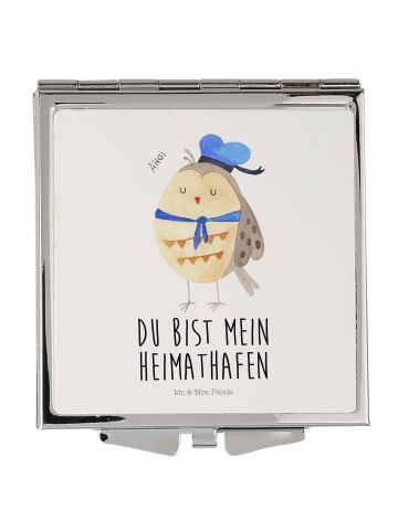 Mr. & Mrs. Panda Taschenspiegel Eule Matrose mit Spruch in Weiß