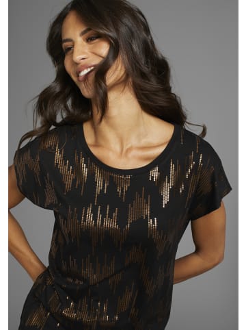 Laura Scott Rundhalsshirt in schwarz-gold