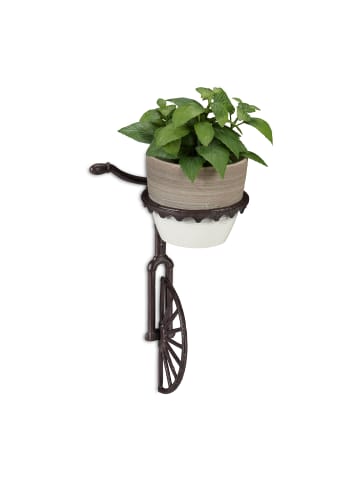 relaxdays 3 x Blumenhalter in Dunkelbraun Ø 13 cm