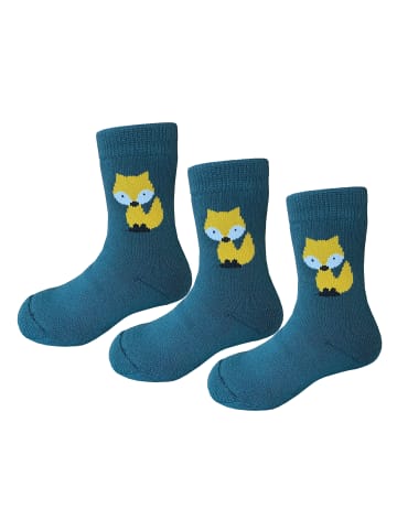 Yalion 3er-Set: Weiche Socken Vollplüsch Fuchs in Grün 