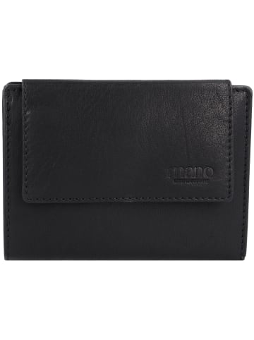 mano Don Simon Geldbörse Leder 14 cm schwarz