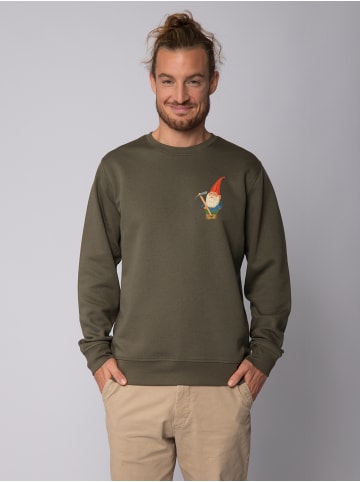 wat? Apparel Sweatshirt Gartenzwerg in Khaki