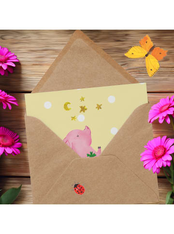 Mr. & Mrs. Panda Einladungskarte Schwein Glück ohne Spruch in Gelb Pastell