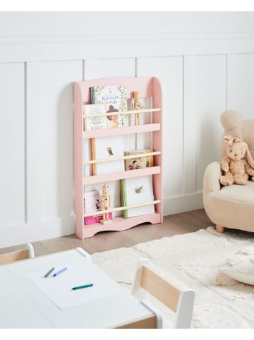 Beliani Bücherregal LILOET in Rosa/Braun - (W) 60 x (H) 100 x (L) 12 cm