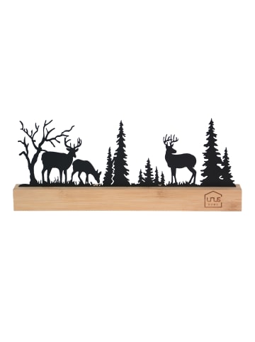 UNUS Aufsteller Wald Silhouette 3 Hirsche in Schwarz
